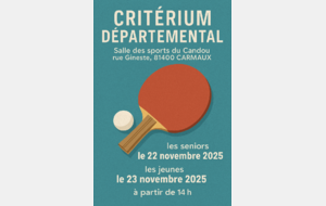 Carmaux (salle du Candou) : 2 ème tour du Critérium départemental